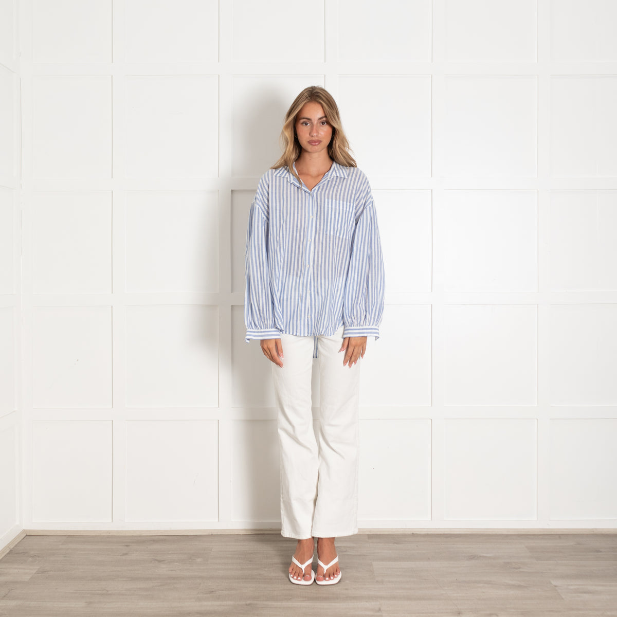 Rails Blue And White Stripe Shirt