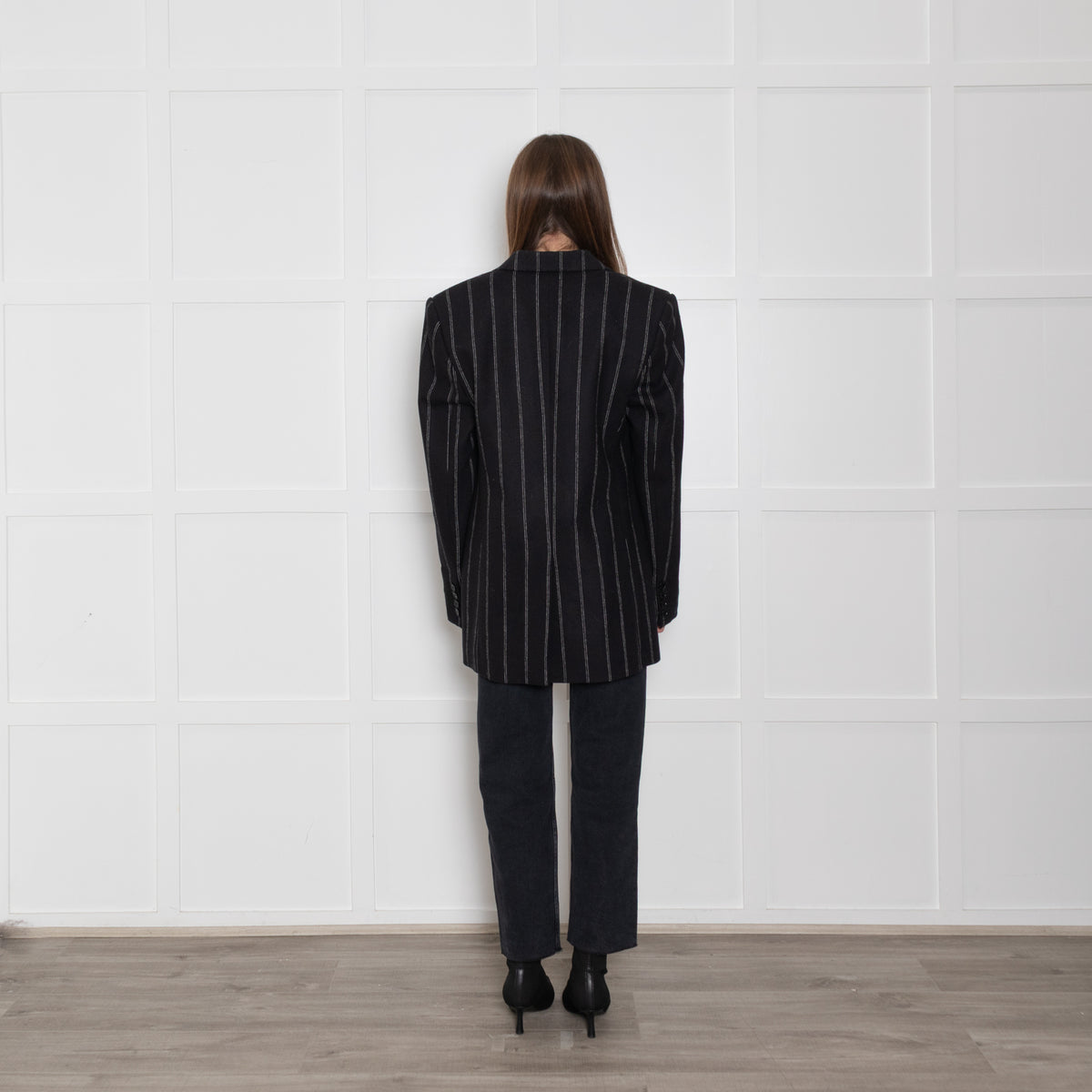 Stella McCartney Boyfriend Black And White Pinstripe Blazer
