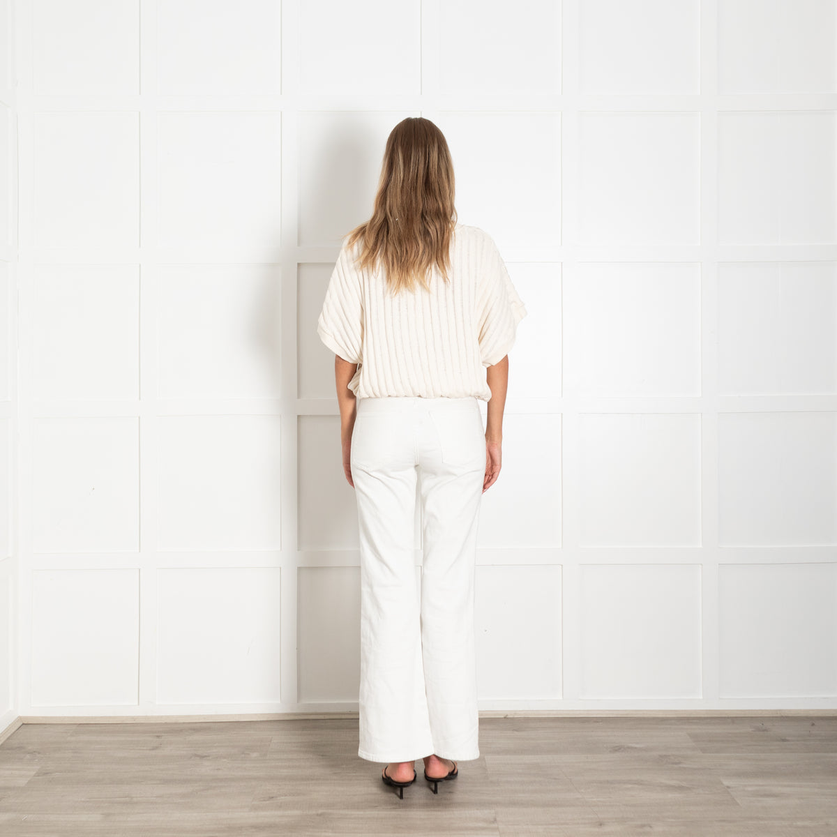 Rita Row Cream Ladder Stitch Cotton Top