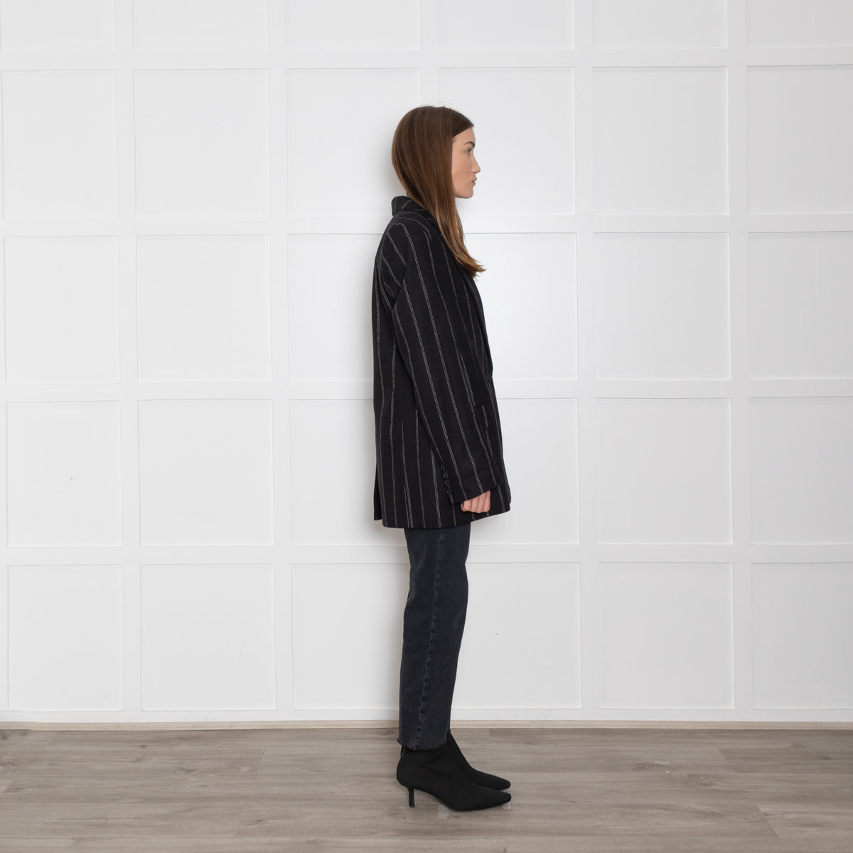 Stella McCartney Boyfriend Black And White Pinstripe Blazer