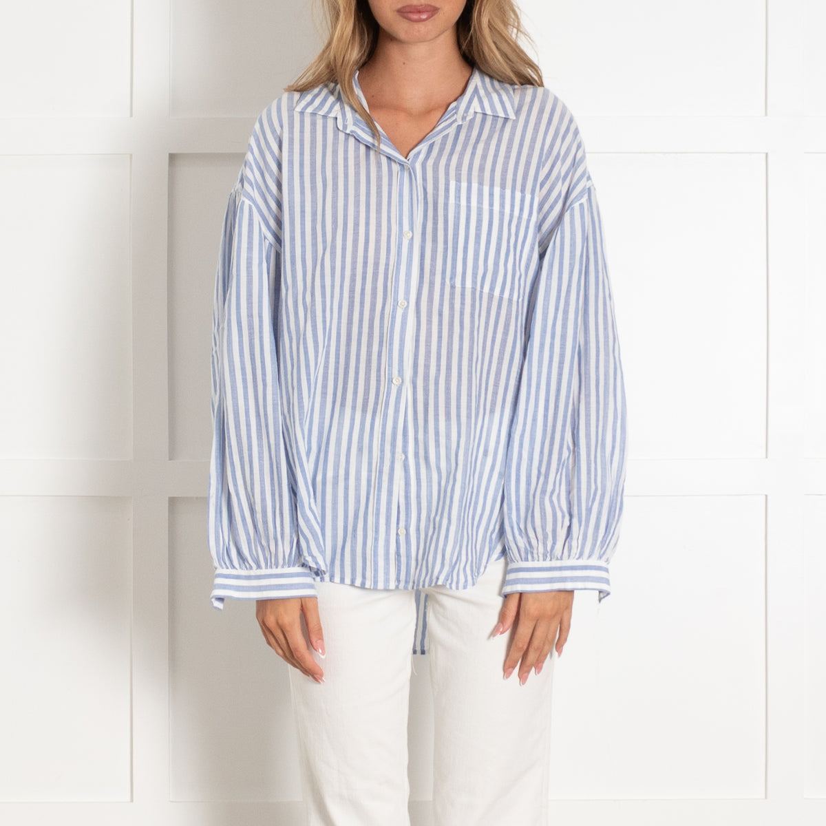 Rails Blue And White Stripe Shirt