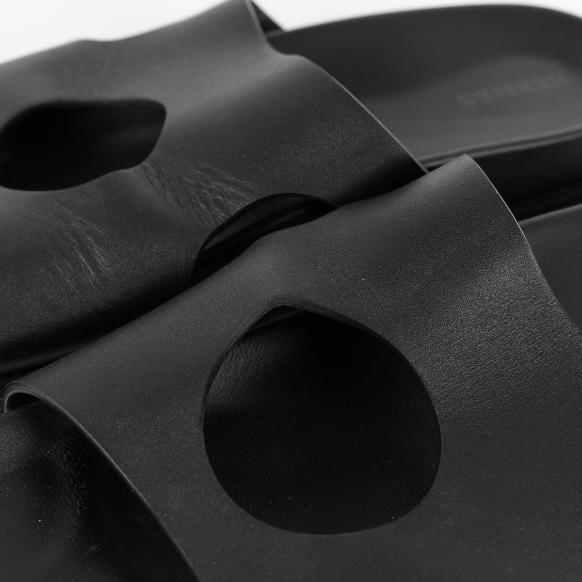 Hermes Black Edith Cut-Out Calfskin Sandals