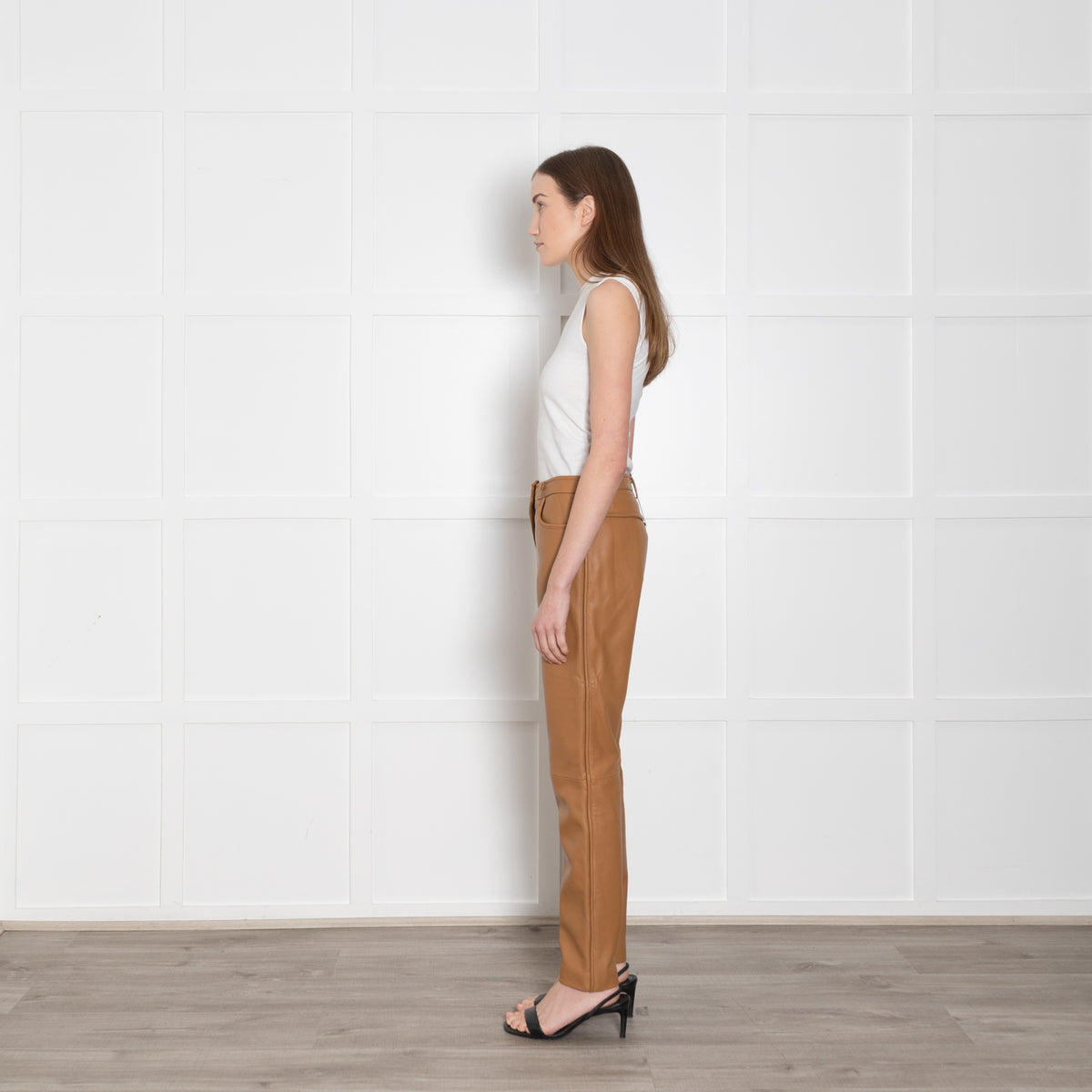 Boutique Moschino Mustard Leather Trousers