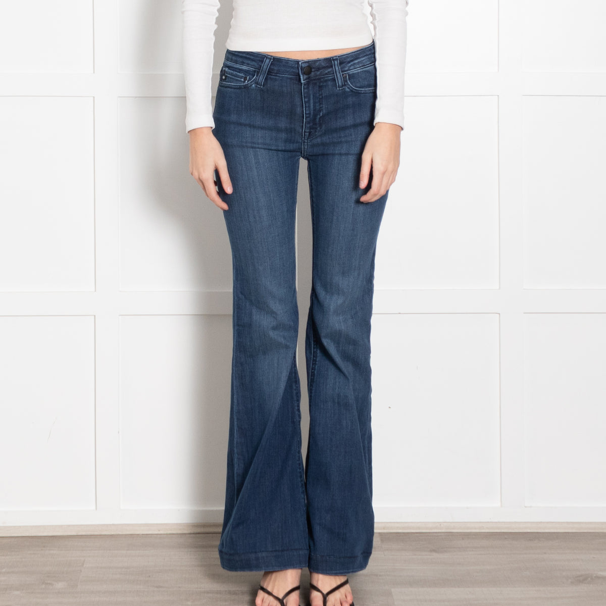 AG Blue Denim Tropea High Rise Flared Jeans