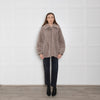 Laurel Pale Grey Shearling Jacket With Zip Front And Pock