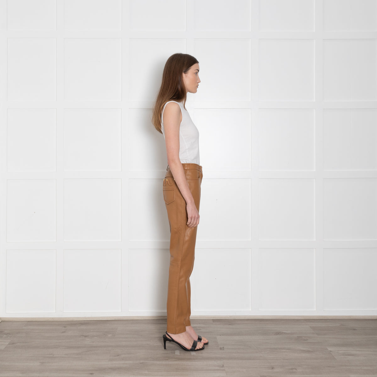 Boutique Moschino Mustard Leather Trousers