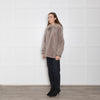 Laurel Pale Grey Shearling Jacket With Zip Front And Pock