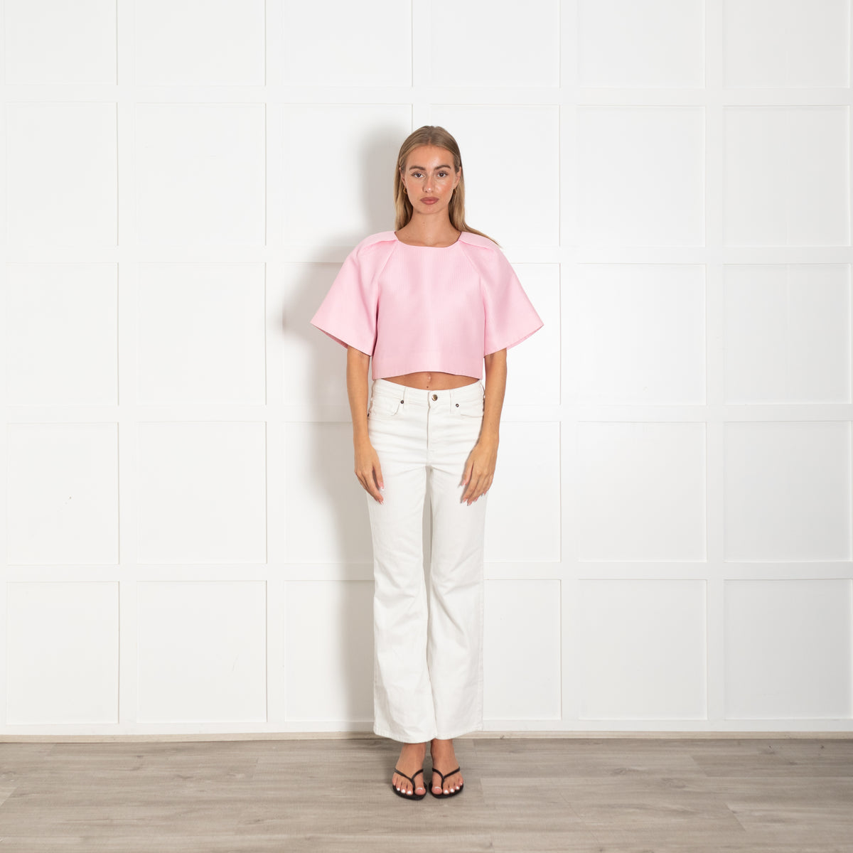 Tibi Pink Structured Cropped Top