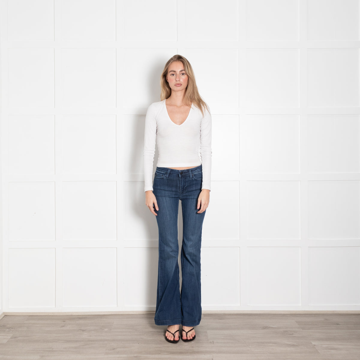 AG Blue Denim Tropea High Rise Flared Jeans