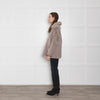 Laurel Pale Grey Shearling Jacket With Zip Front And Pock