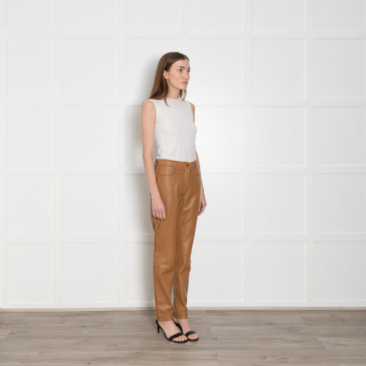 Boutique Moschino Mustard Leather Trousers