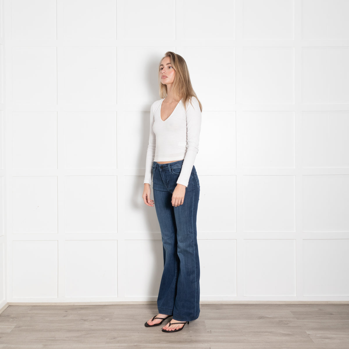 AG Blue Denim Tropea High Rise Flared Jeans