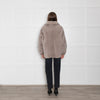 Laurel Pale Grey Shearling Jacket With Zip Front And Pock