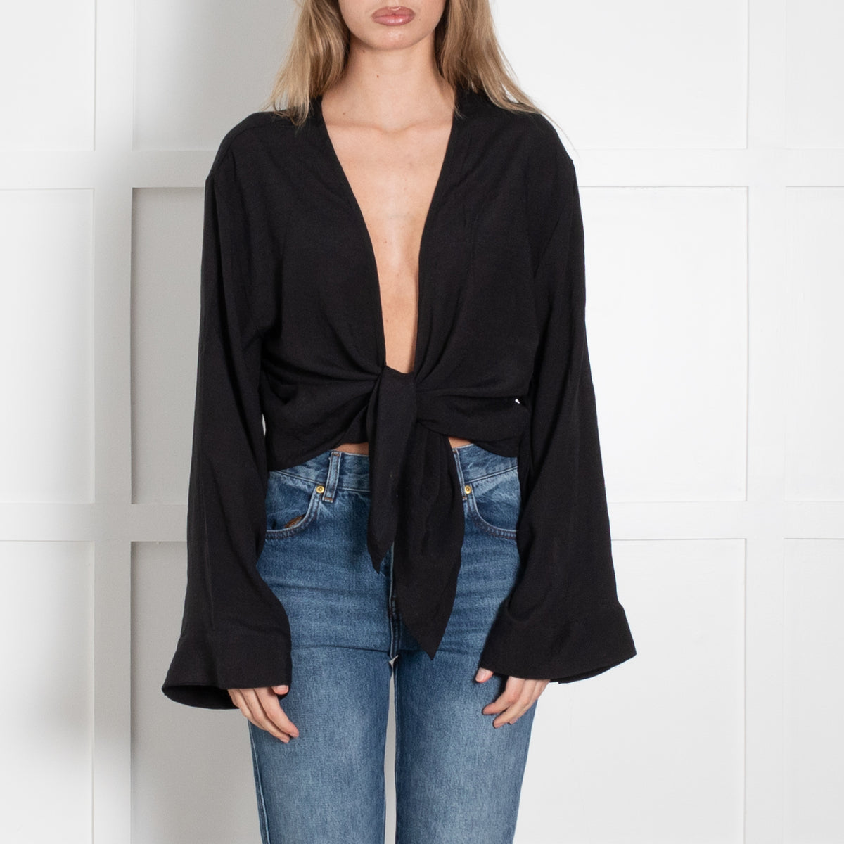 Monday Away That Day Black Waterfall Cardigan