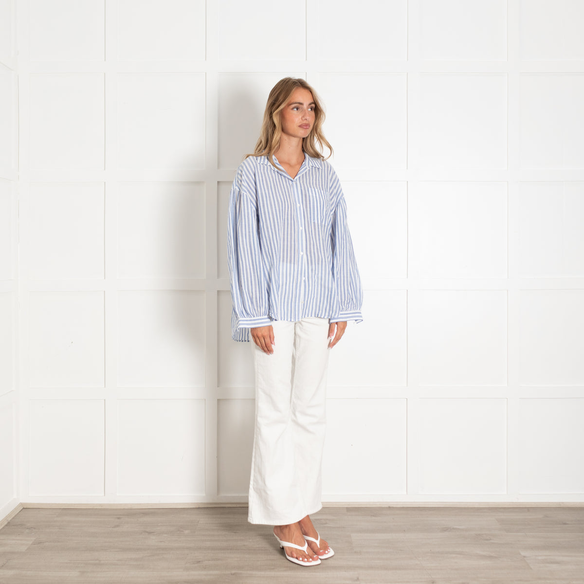 Rails Blue And White Stripe Shirt