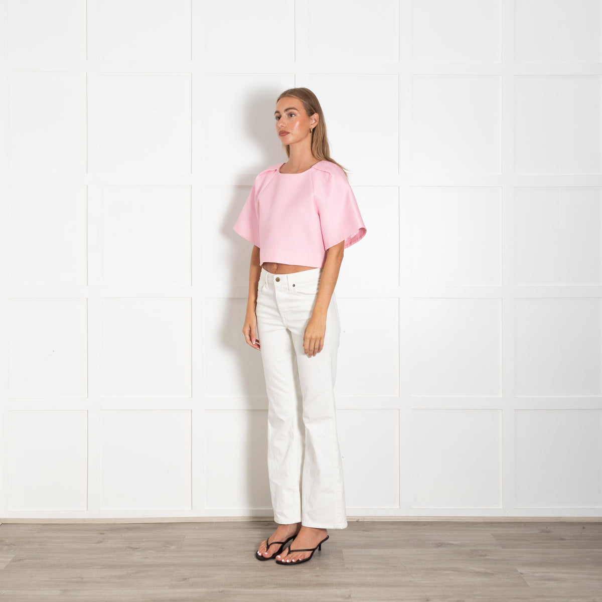 Tibi Pink Structured Cropped Top