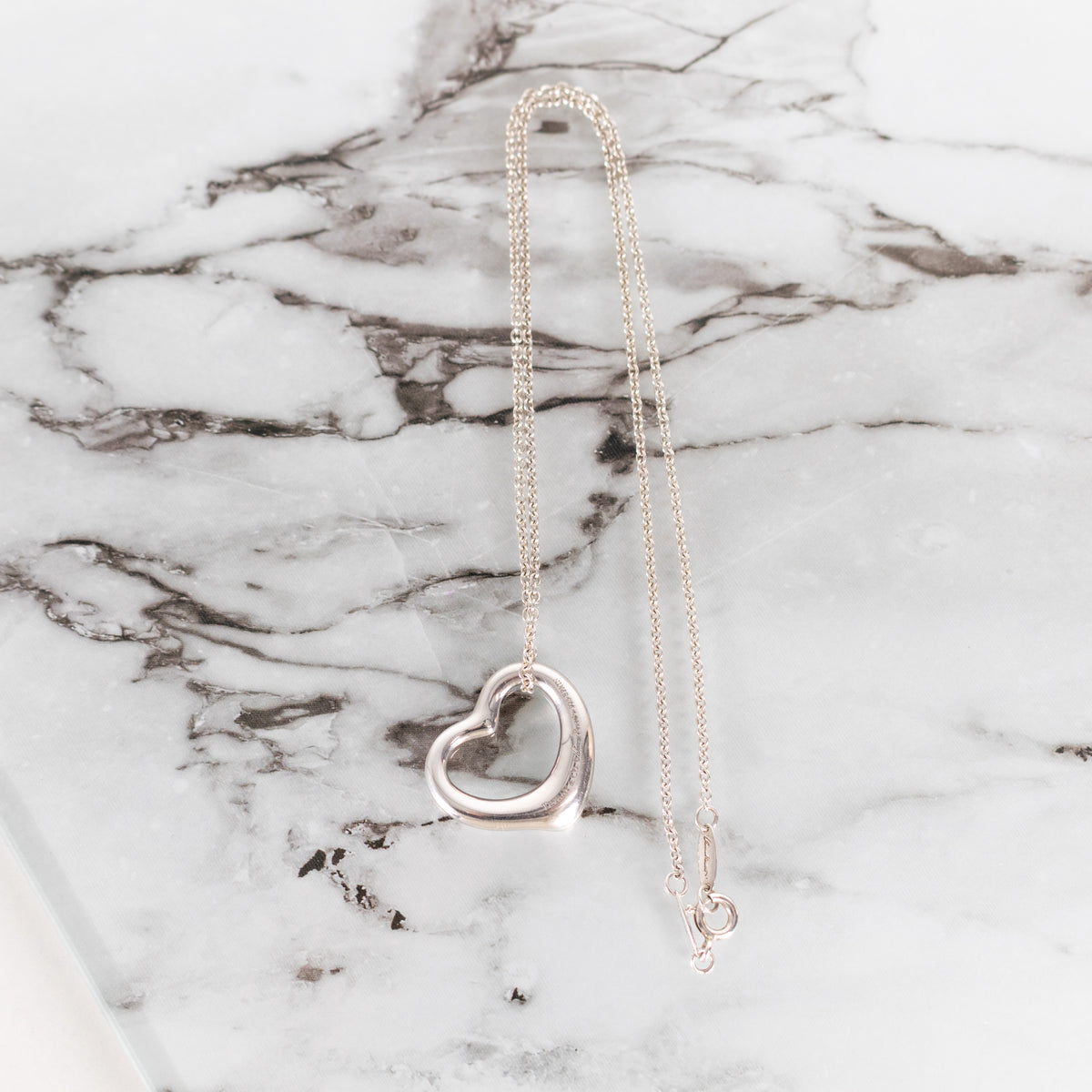 Tiffany & Co Silver Elsa Peretti Open Heart Necklace