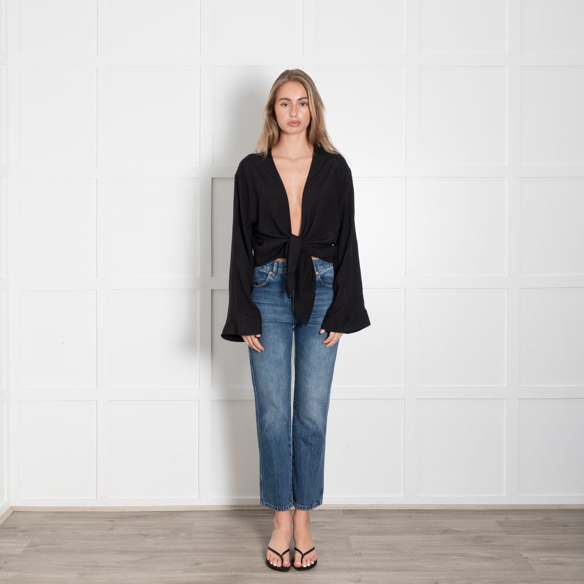 Monday Away That Day Black Waterfall Cardigan