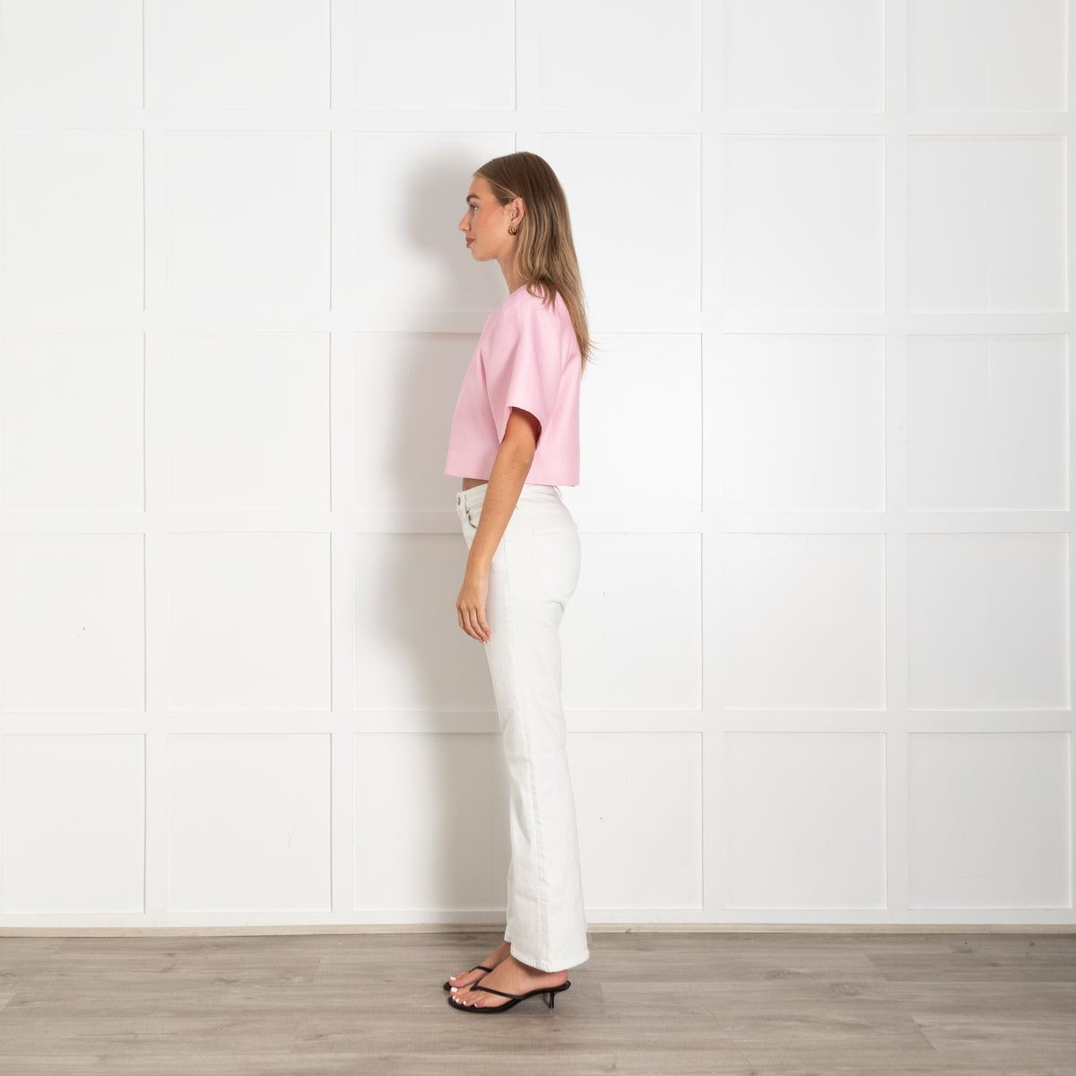 Tibi Pink Structured Cropped Top