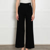 Maje Black High Waisted Belted Wide Leg Trousers
