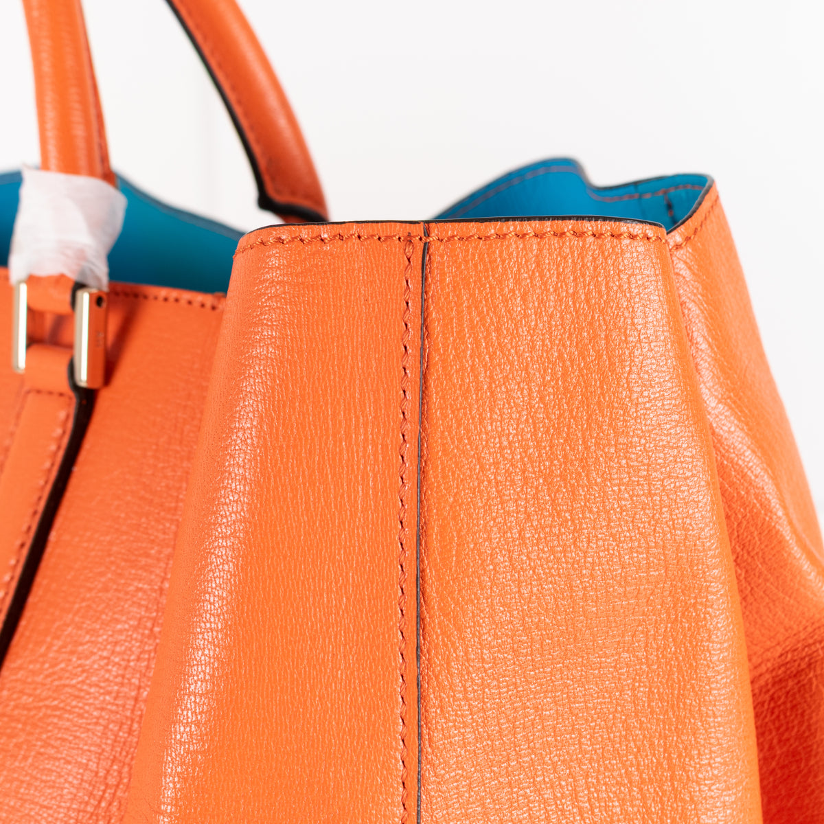 Anya Hindmarch Orange Grained Leather Tote Bag