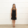Sandro Black Short Sleeveless Dress With Lace Top