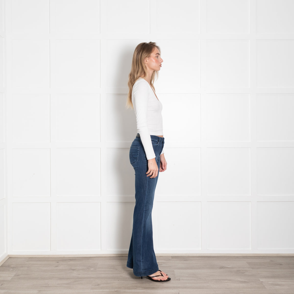 AG Blue Denim Tropea High Rise Flared Jeans