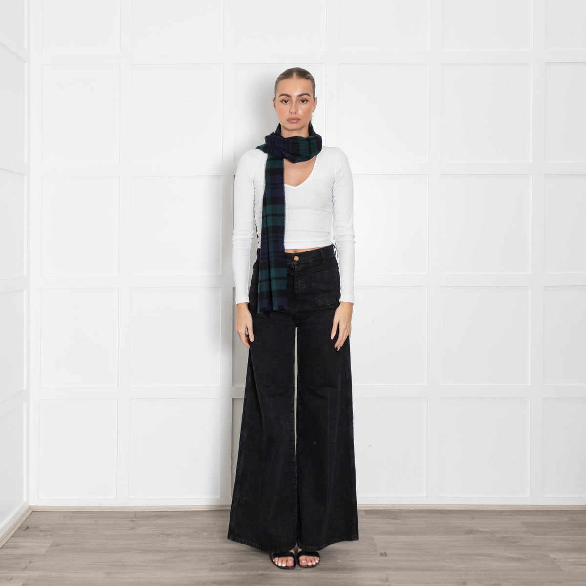 Johnstons of Elgin Black Watch Wool Scarf