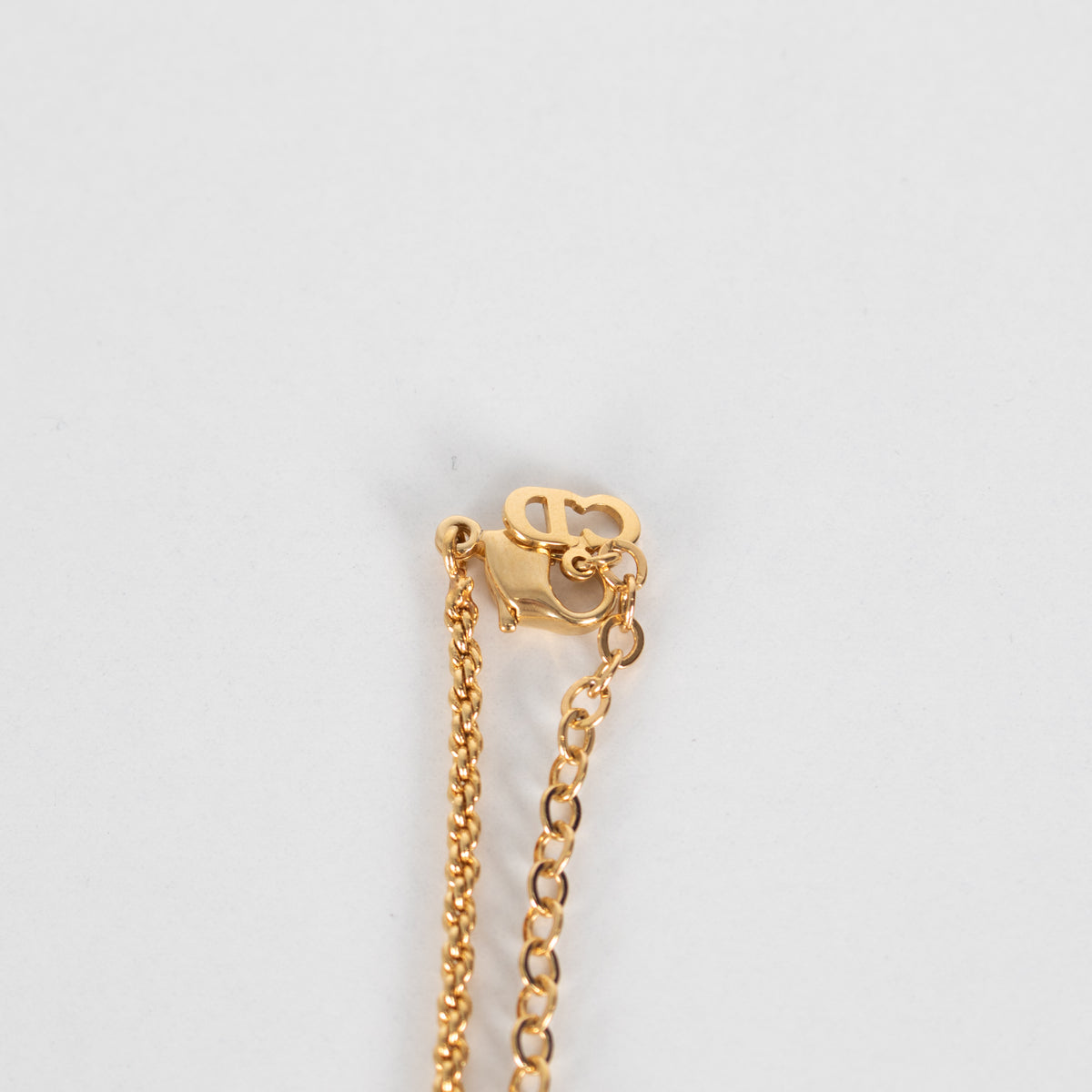 Christian Dior Gold Tone Logo Medallion Necklace
