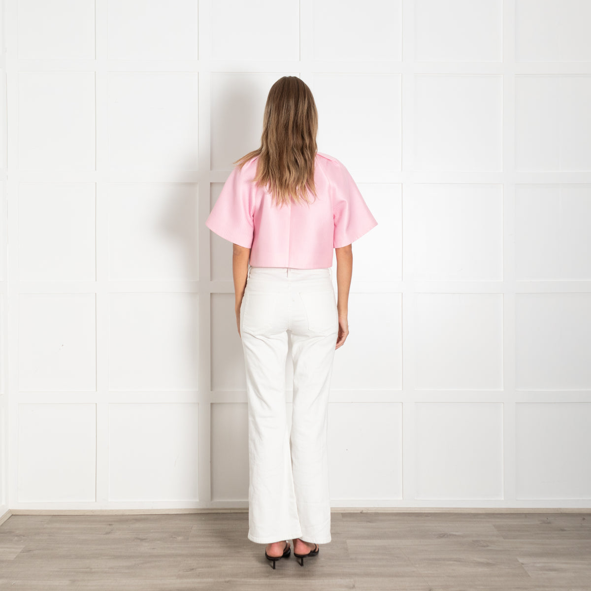 Tibi Pink Structured Cropped Top