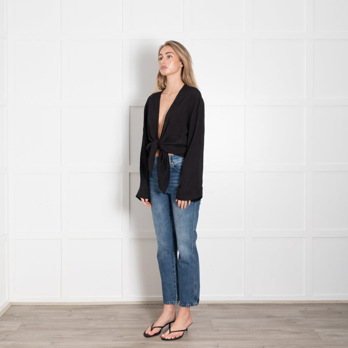 Monday Away That Day Black Waterfall Cardigan