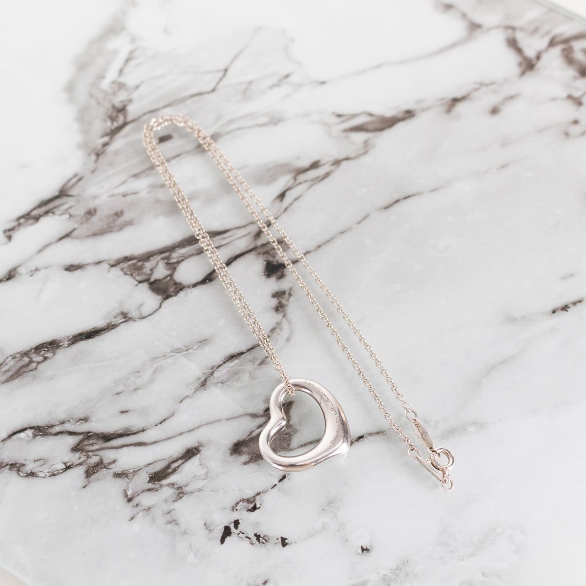 Tiffany & Co Silver Elsa Peretti Open Heart Necklace