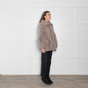 Laurel Pale Grey Shearling Jacket With Zip Front And Pock