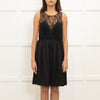 Sandro Black Short Sleeveless Dress With Lace Top
