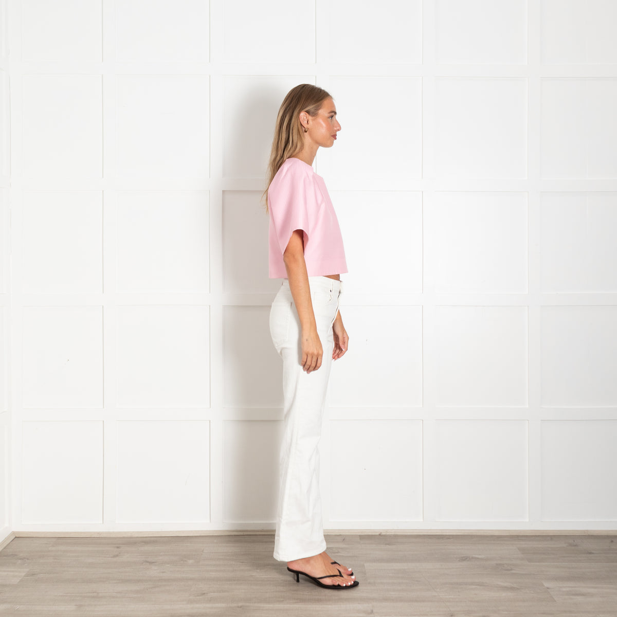 Tibi Pink Structured Cropped Top
