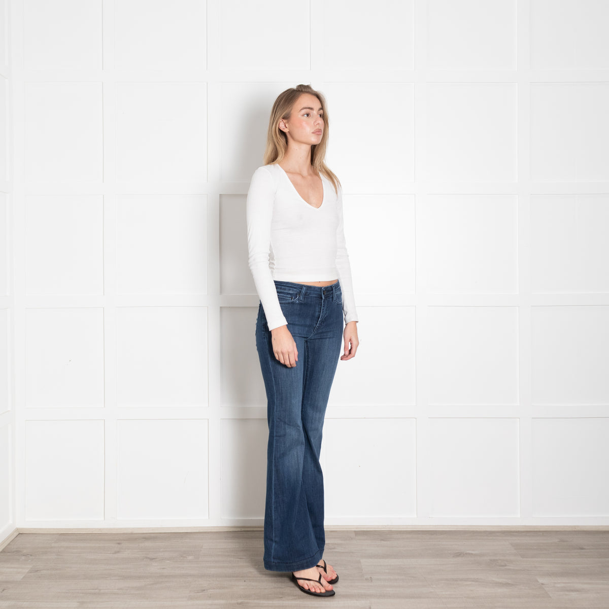 AG Blue Denim Tropea High Rise Flared Jeans