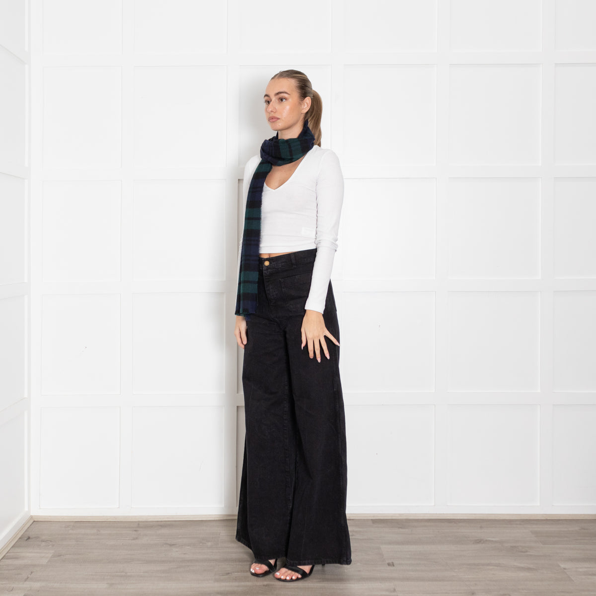 Johnstons of Elgin Black Watch Wool Scarf