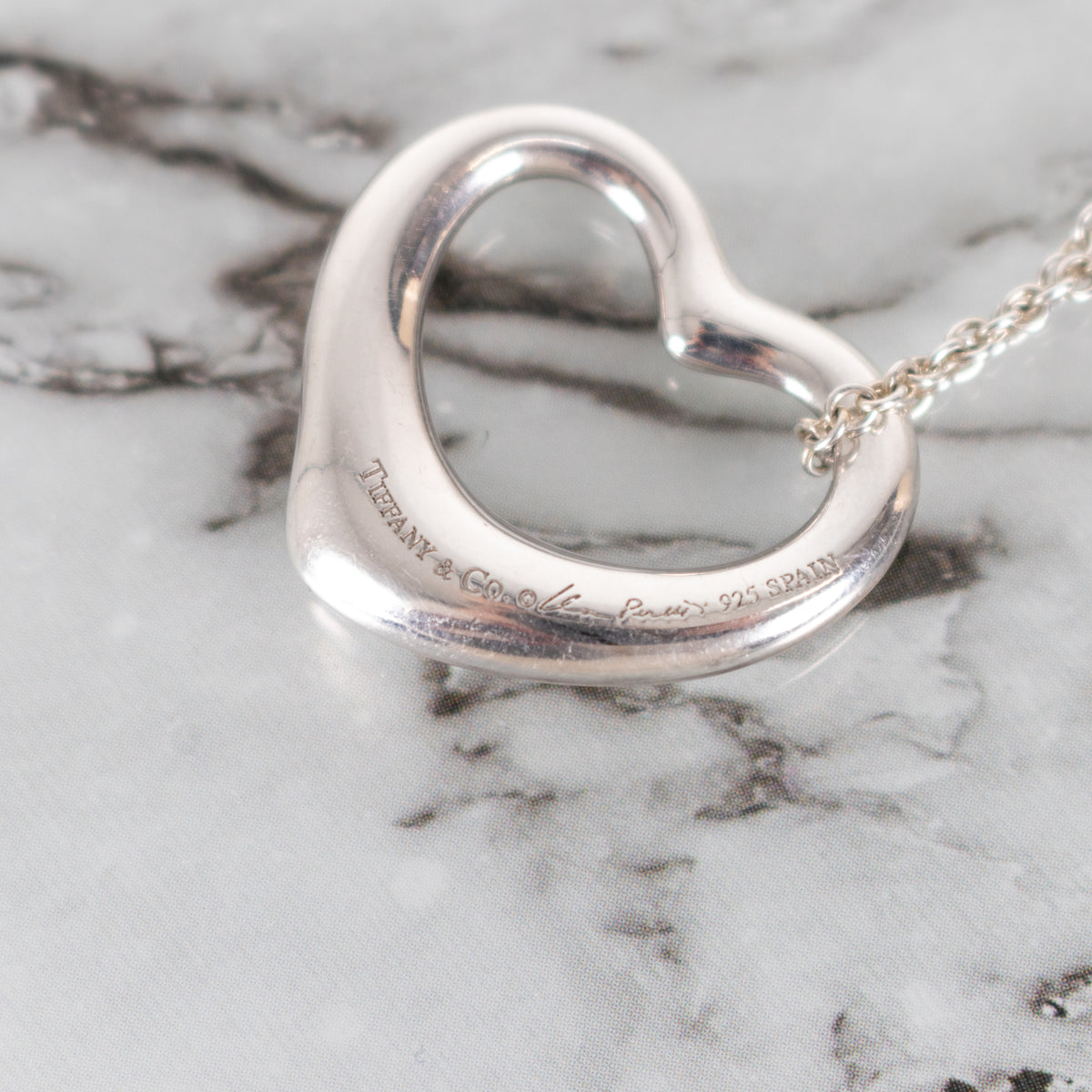 Tiffany & Co Silver Elsa Peretti Open Heart Necklace