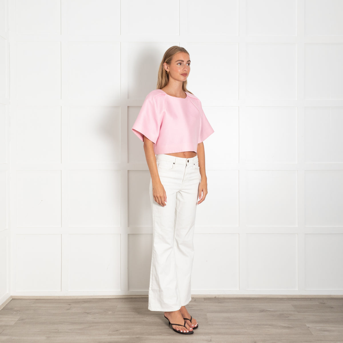 Tibi Pink Structured Cropped Top