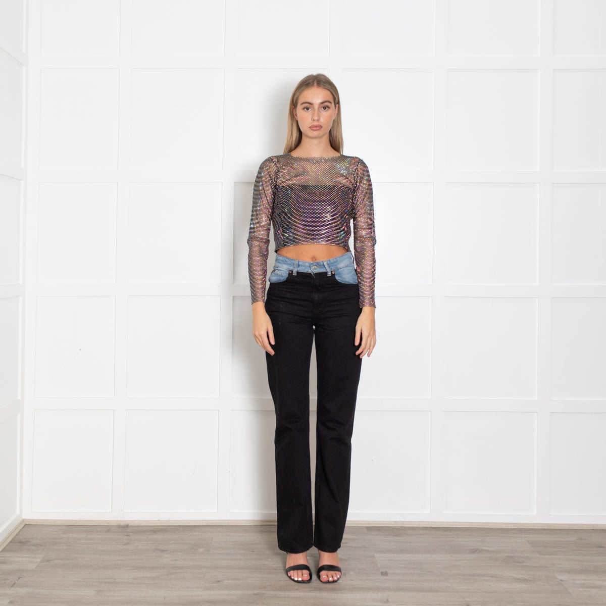 Santa Brands Jewelled Stretch Mesh Top