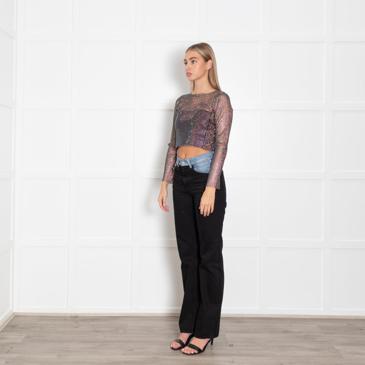 Santa Brands Jewelled Stretch Mesh Top