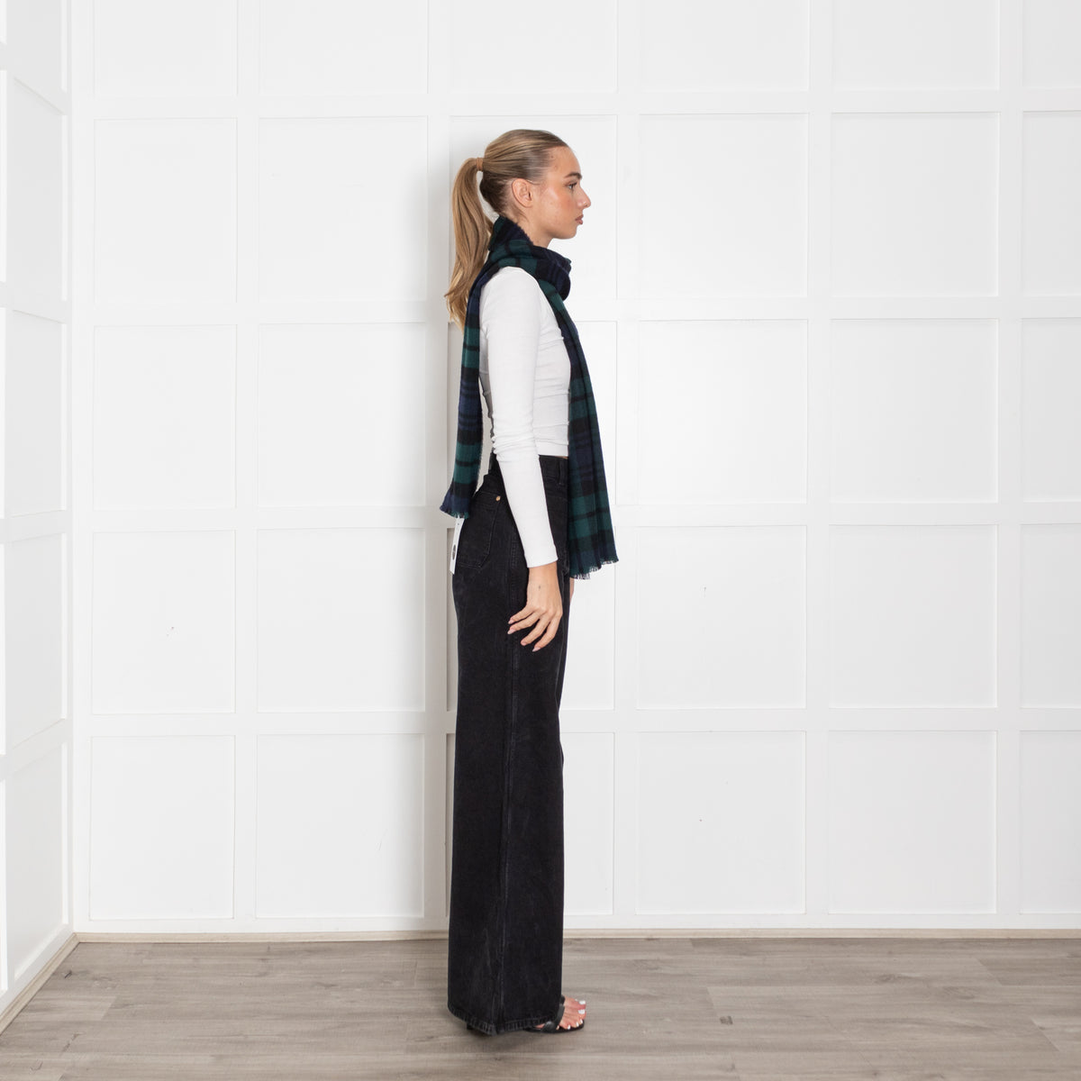 Johnstons of Elgin Black Watch Wool Scarf