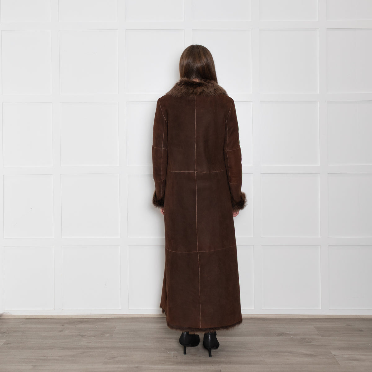 Joseph Brown Full Length Shearling Coat