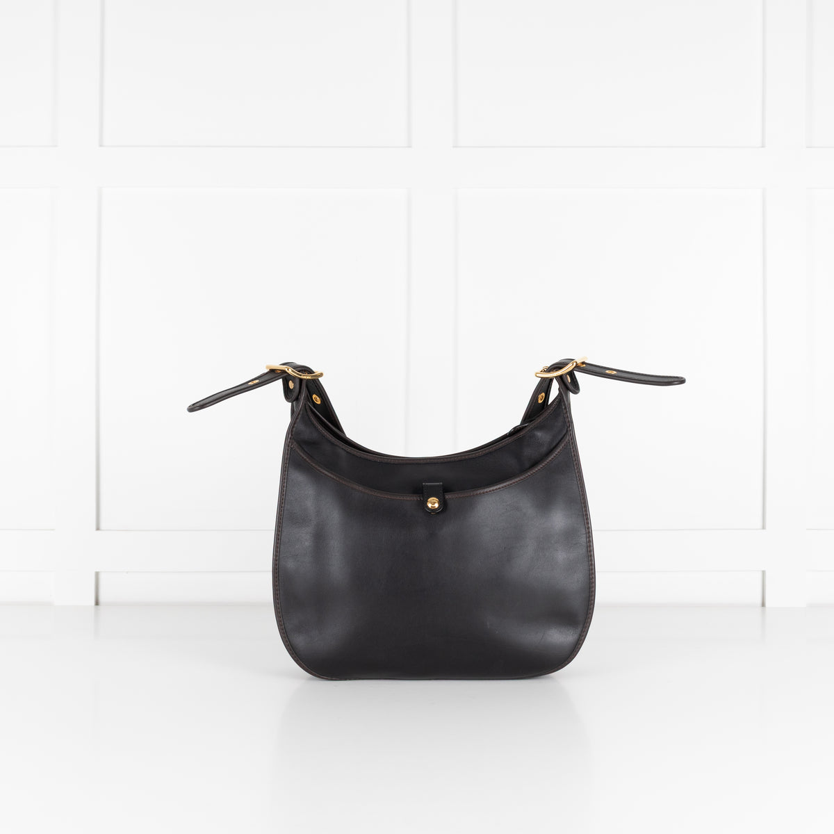 Loewe Sofia Anagram Black Crossbody Bag With Brown Piping