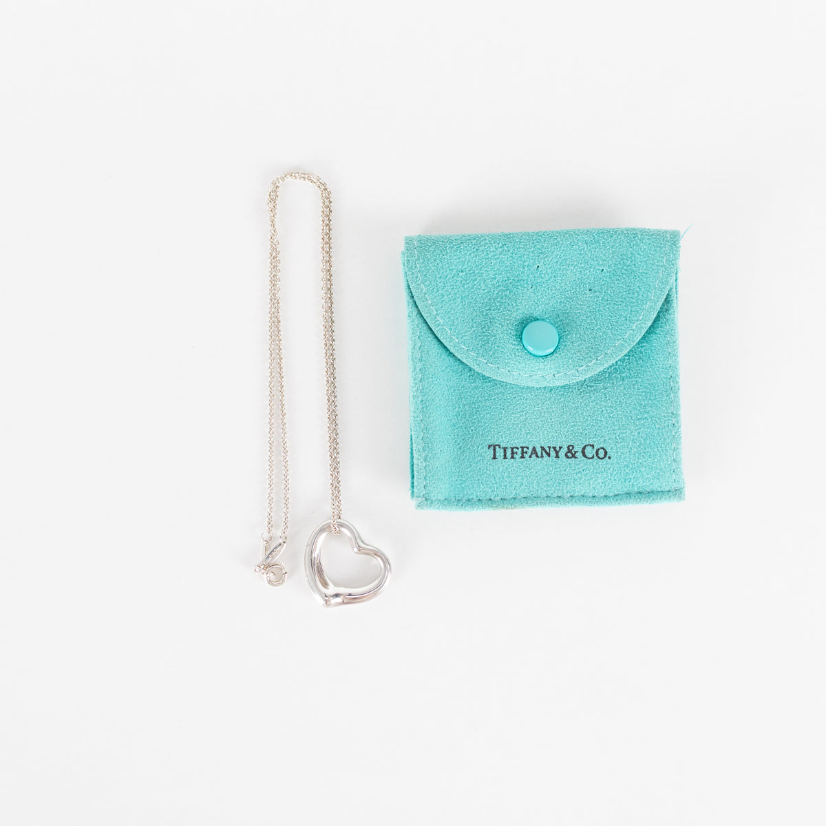 Tiffany & Co Silver Elsa Peretti Open Heart Necklace