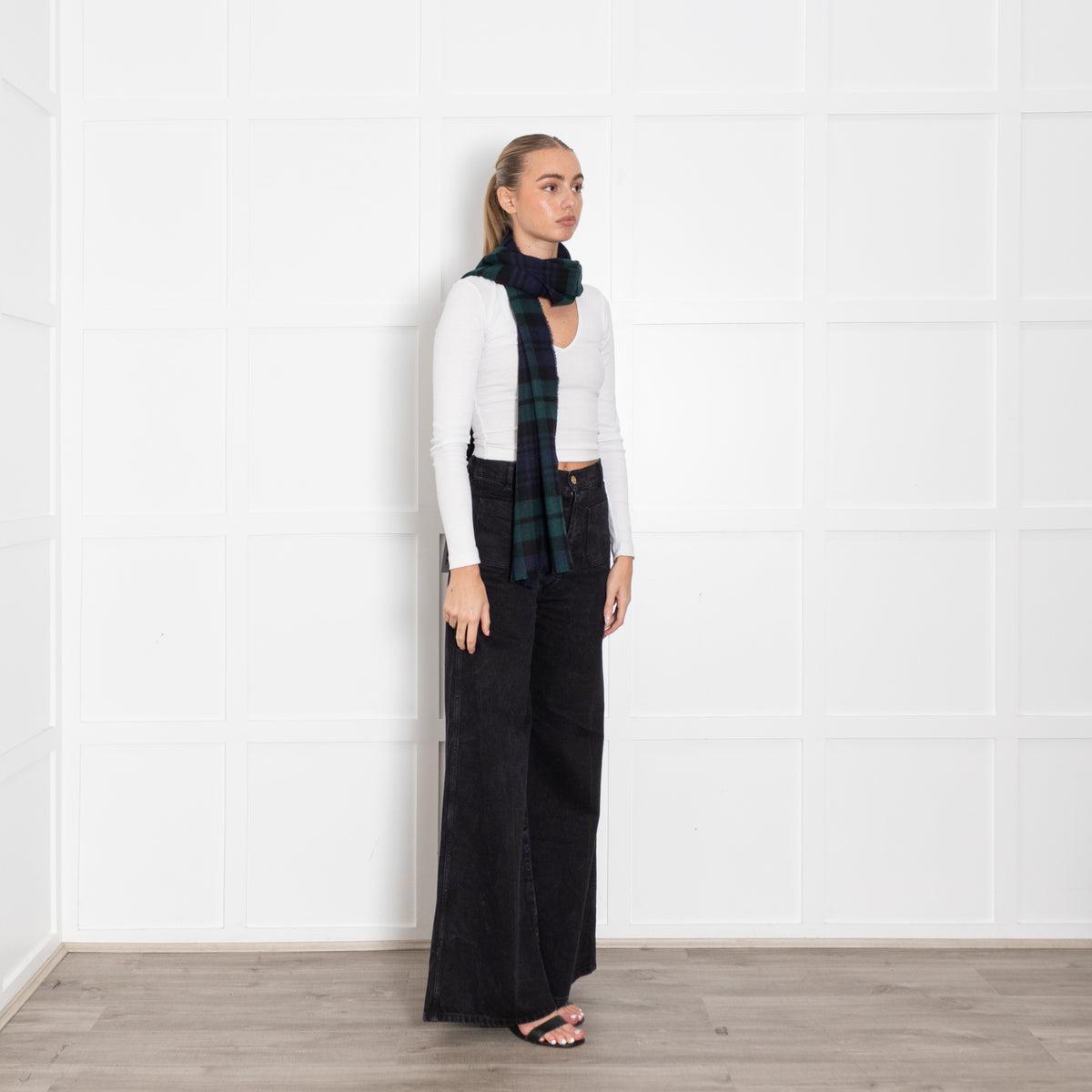 Johnstons of Elgin Black Watch Wool Scarf