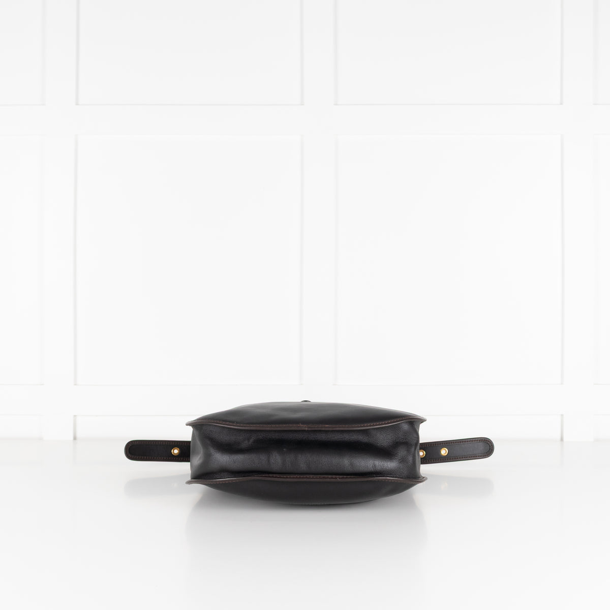 Loewe Sofia Anagram Black Crossbody Bag With Brown Piping