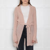 Theory Pale Dusty Pink Mohair Cardigan With Belt