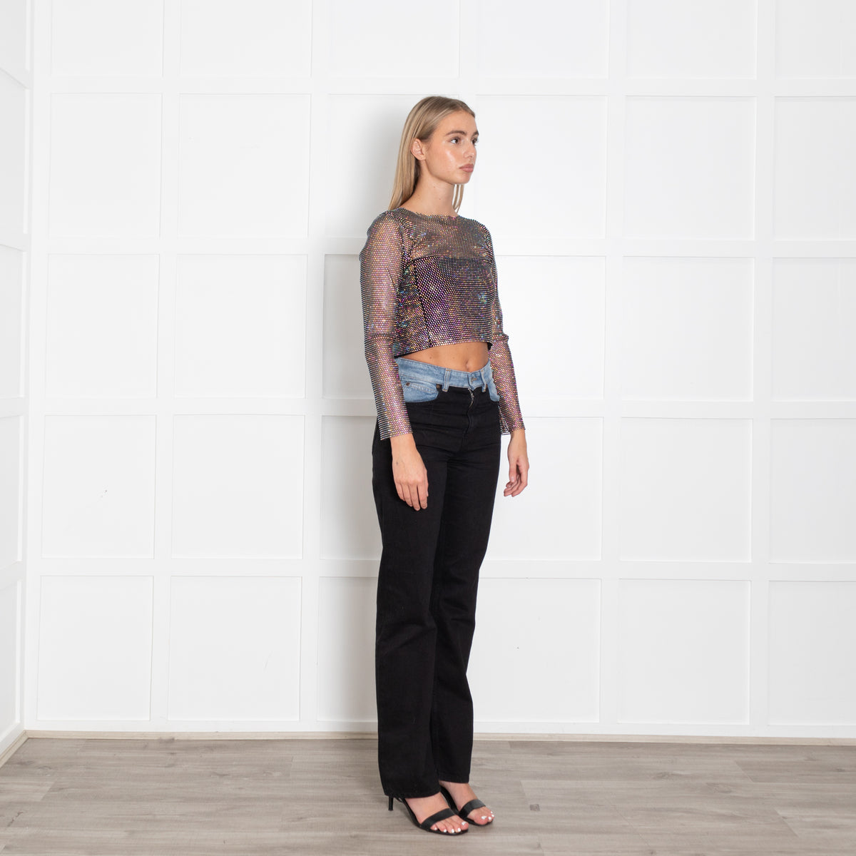 Santa Brands Jewelled Stretch Mesh Top