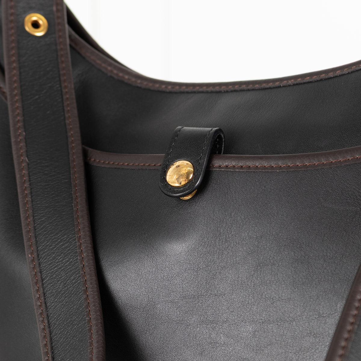 Loewe Sofia Anagram Black Crossbody Bag With Brown Piping